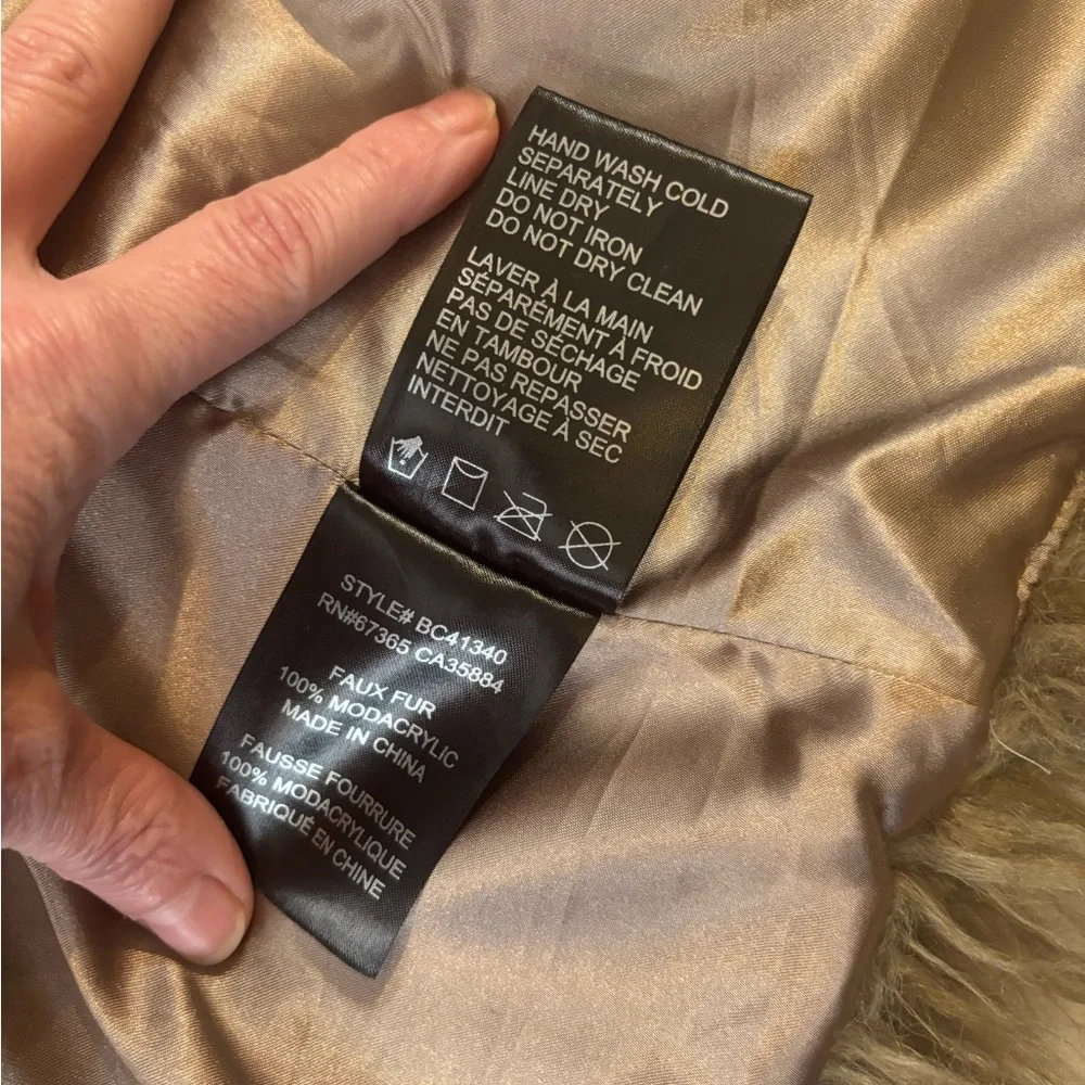 BB Dakota Woman’s Shaggy Faux Fur Vest - Brown Size Small Never Worn - Picture 7 of 14